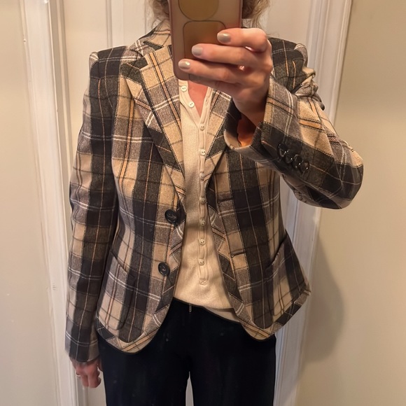 Well tailored Rene Lézard plaid blazer EUC - Picture 6 of 15
